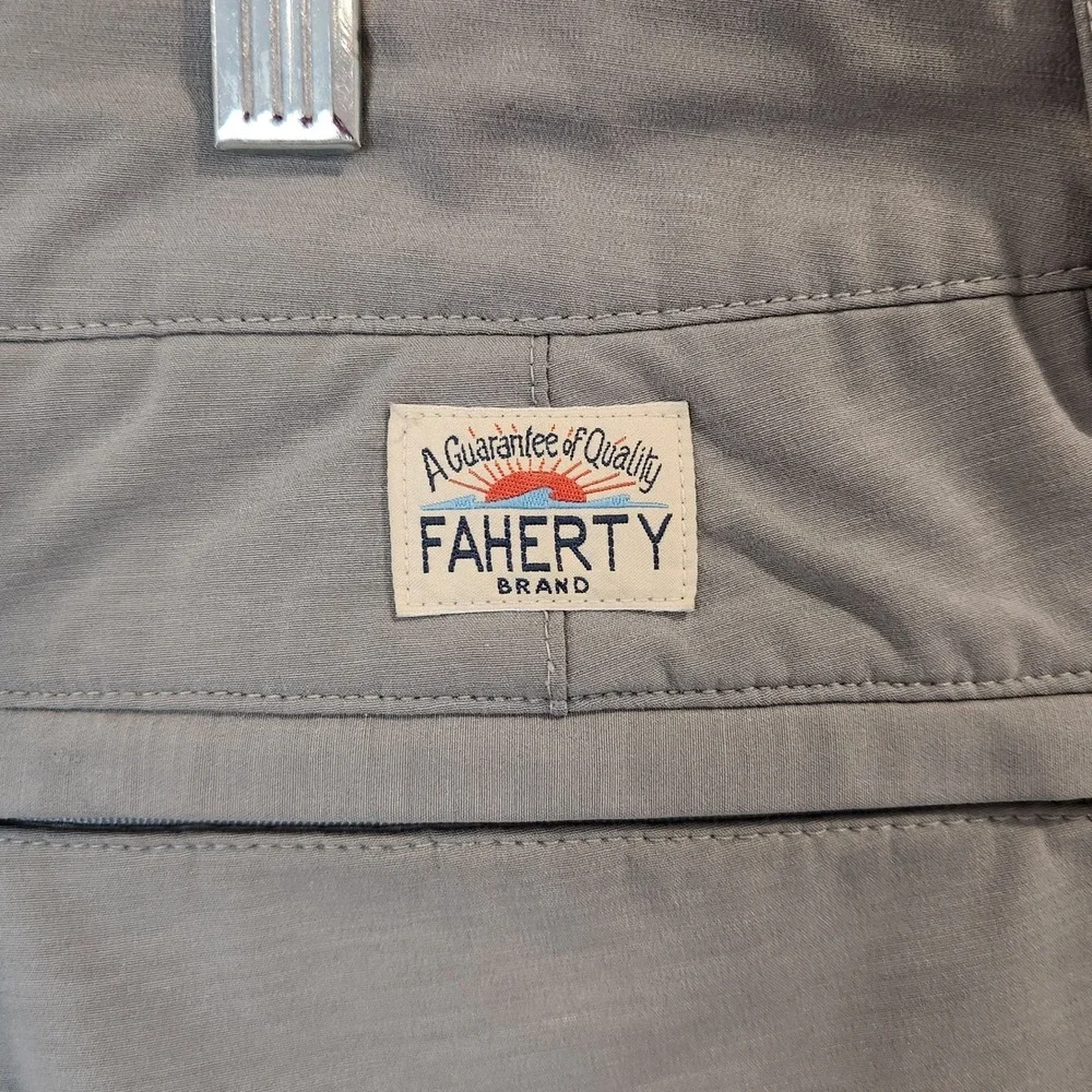 Faherty All Day Shorts Mens 36 x 8.5 Grey Hybrid Boardshorts Stretch‎ Quick Dry